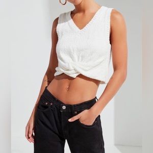 Moon River Knot-Front Sweater Tank Top
